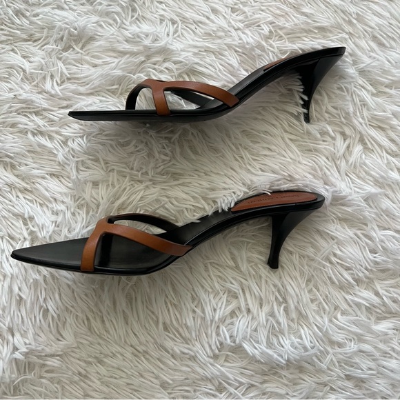 Saint Laurent Black and Brown Carla 60 Leather Mule - Picture 7 of 7